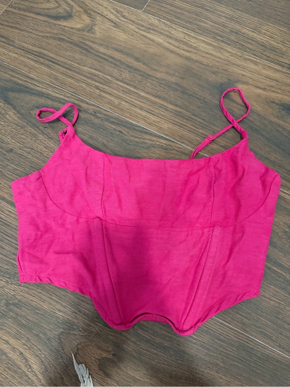 Fuchsia Crop Bustier Cami Top